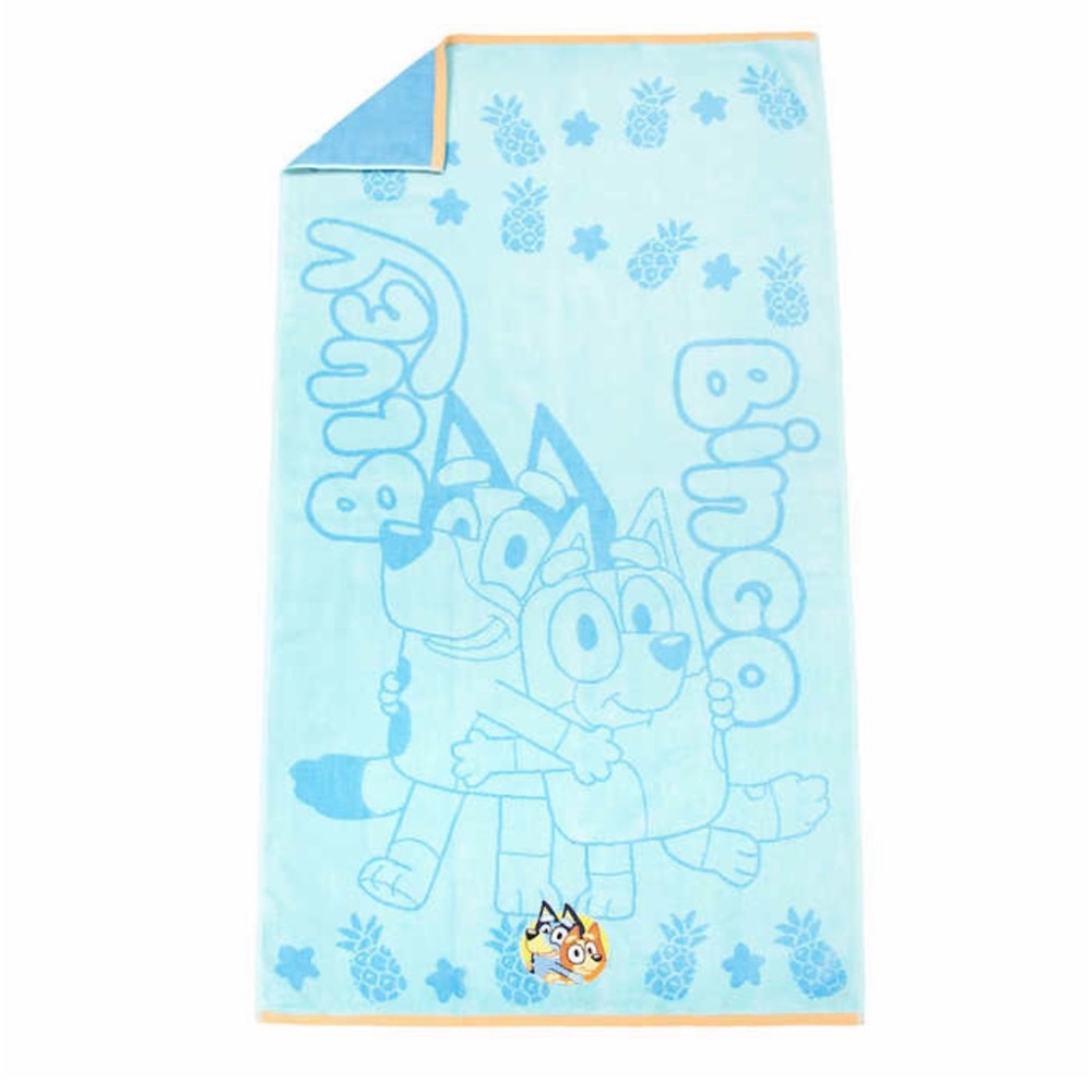 - Bluey & Bingo Beach towel with Embroidered (86 cm X 160 cm )